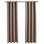 Vidaxl rideaux occultants avec anneaux en m�tal 2 pcs taupe 140x245 cm