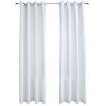 Vidaxl rideau occultant et anneaux en métal 2pcs blanc cassé 140x175cm Vidaxl rideau occultant et anneaux en métal 2pcs blanc cassé 140x175cm