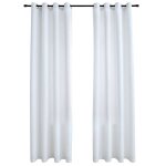 Vidaxl rideau occultant et anneaux en m�tal 2pcs blanc cass� 140x225cm