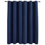 Vidaxl rideau occultant avec anneaux en m�tal bleu 290x245 cm