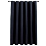 Vidaxl rideau occultant avec anneaux en métal noir 290x245 cm Vidaxl rideau occultant avec anneaux en métal noir 290x245 cm