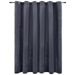 Vidaxl rideau occultant et anneaux m�tal velours anthracite 290x245 cm