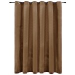 Vidaxl rideau occultant avec anneaux en mtal velours beige 290x245 cm