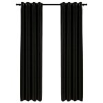 Vidaxl rideaux occultants aspect de lin 2 pcs anthracite 140x225 cm