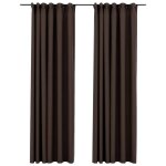 Vidaxl rideaux occultants aspect lin et crochets 2 pcs taupe 140x225cm Vidaxl rideaux occultants aspect lin et crochets 2 pcs taupe 140x225cm