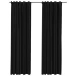 Vidaxl rideaux occultants aspect lin crochet 2pcs anthracite 140x225cm