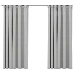 Vidaxl rideaux occultants aspect lin avec crochets 2pcs gris 140x175cm Vidaxl rideaux occultants aspect lin avec crochets 2pcs gris 140x175cm