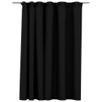 Vidaxl rideau occultant d'aspect de lin crochets anthracite 290x245 cm