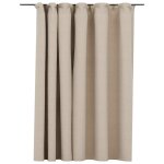 Vidaxl rideau occultant d'aspect de lin avec crochets beige 290x245 cm Vidaxl rideau occultant d'aspect de lin avec crochets beige 290x245 cm