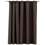Vidaxl rideau occultant d'aspect de lin avec crochets taupe 290x245 cm