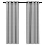 Vidaxl rideaux occultants aspect lin avec ?illets 2 pcs gris 140x175cm Vidaxl rideaux occultants aspect lin avec ?illets 2 pcs gris 140x175cm