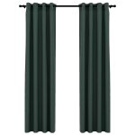Vidaxl rideaux occultants aspect lin avec ?illets 2 pcs vert 140x225cm Vidaxl rideaux occultants aspect lin avec ?illets 2 pcs vert 140x225cm