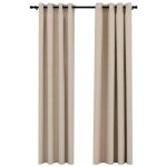 Vidaxl rideaux occultants aspect lin avec ?illets 2pcs beige 140x225cm