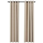 Vidaxl rideaux occultants aspect lin avec ?illets 2pcs beige 140x245cm