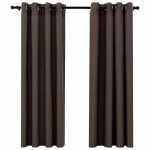 Vidaxl rideaux occultants aspect lin avec ?illets 2pcs taupe 140x175cm