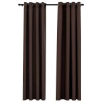 Vidaxl rideaux occultants aspect lin avec ?illets 2pcs taupe 140x245cm