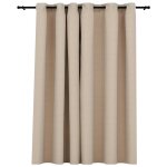 Vidaxl rideau occultant aspect de lin avec ?illets beige 290x245 cm