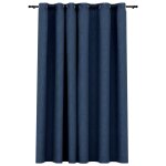 Vidaxl rideau occultant aspect de lin avec ?illets bleu 290x245 cm