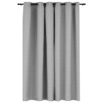 Vidaxl rideau occultant aspect de lin avec ?illets gris 290x245 cm