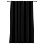 Vidaxl rideau occultant aspect de lin avec ?illets noir 290x245 cm
