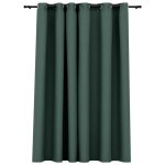 Vidaxl rideau occultant aspect de lin avec ?illets vert 290x245 cm