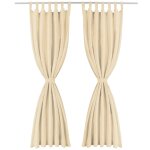 Vidaxl rideau occultant avec boucles 2 pcs 140 x 175 cm beige