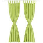 Vidaxl rideau occultant avec boucles 2 pcs 140 x 175 cm vert
