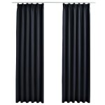 Vidaxl rideaux occultants avec crochets 2 pcs anthracite 140x175 cm
