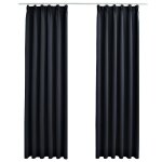 Vidaxl rideaux occultants avec crochets 2 pcs anthracite 140x245 cm
