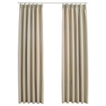 Vidaxl rideaux occultants avec crochets 2 pcs beige 140x175 cm