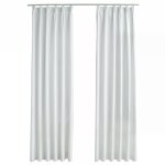 Vidaxl rideaux occultants avec crochets 2 pcs blanc cass� 140x175 cm