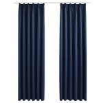 Vidaxl rideaux occultants avec crochets 2 pcs bleu 140x245 cm Vidaxl rideaux occultants avec crochets 2 pcs bleu 140x245 cm
