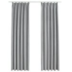Vidaxl rideaux occultants avec crochets 2 pcs gris 140x225 cm