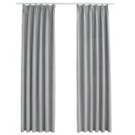 Vidaxl rideaux occultants avec crochets 2 pcs gris 140x245 cm