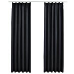 Vidaxl rideaux occultants avec crochets 2 pcs noir 140x175 cm