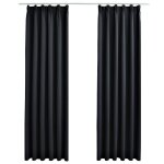 Vidaxl rideaux occultants avec crochets 2 pcs noir 140x225 cm