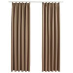 Vidaxl rideaux occultants avec crochets 2 pcs taupe 140x225 cm