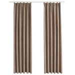 Vidaxl rideaux occultants avec crochets 2 pcs taupe 140x225 cm