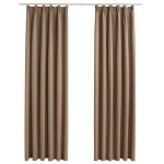 Vidaxl rideaux occultants avec crochets 2 pcs taupe 140x245 cm