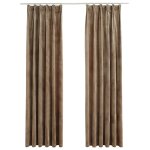 Vidaxl rideaux occultants avec crochets 2 pcs velours beige 140x175 cm