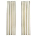 Vidaxl rideaux occultants avec crochets 2 pcs velours crme 140x245 cm