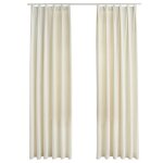 Vidaxl rideaux occultants avec crochets 2 pcs velours cr�me 140x245 cm