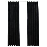 Vidaxl rideaux occultants avec crochets 2 pcs velours noir 140x175 cm Vidaxl rideaux occultants avec crochets 2 pcs velours noir 140x175 cm