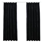 Vidaxl rideaux occultants avec crochets 2 pcs velours noir 140x175 cm
