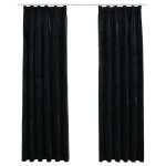 Vidaxl rideaux occultants avec crochets 2 pcs velours noir 140x225 cm
