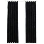 Vidaxl rideaux occultants avec crochets 2 pcs velours noir 140x225 cm Vidaxl rideaux occultants avec crochets 2 pcs velours noir 140x225 cm