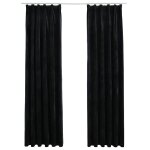 Vidaxl rideaux occultants avec crochets 2 pcs velours noir 140x245 cm Vidaxl rideaux occultants avec crochets 2 pcs velours noir 140x245 cm