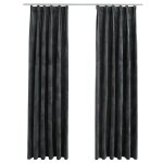 Vidaxl rideaux occultants et crochet 2pcs velours anthracite 140x175cm Vidaxl rideaux occultants et crochet 2pcs velours anthracite 140x175cm