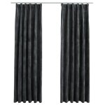 Vidaxl rideaux occultants et crochet 2pcs velours anthracite 140x225cm