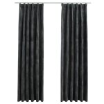 Vidaxl rideaux occultants et crochet 2pcs velours anthracite 140x245cm